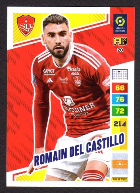 CARTE PANINI ADRENALYN XL 2023 24 Ligue 1 20 Romain DEL CASTILLO Brest