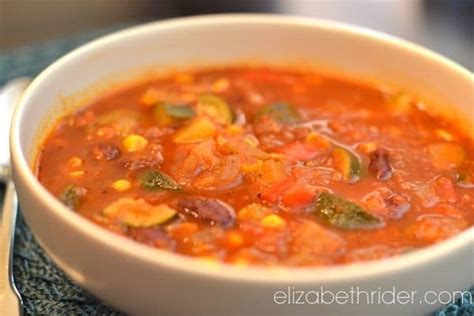 Easy Spring Vegetarian Chili Soup Recipe | Elizabeth Rider