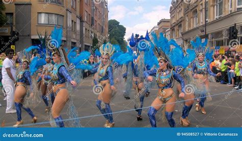 London, Notting Hill Carnival. Parade of Dancers Ann Costumes Editorial ...