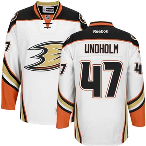 Men's Anaheim Ducks Hampus Lindholm Reebok Premier Away Jersey - White