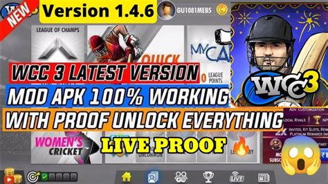 WCC 3 NEW UPDATE WCC3 VERSION 1 4 7 MOD APK NPL AUCTION UNLOCK