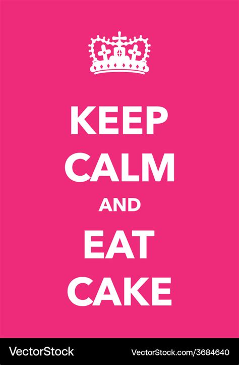 Keep Calm Eat Cake Royalty Free Vector Image Vectorstock