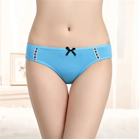 Pack Of Plain Bikini Cotton Lady Panties Women Brief Underwear Girl