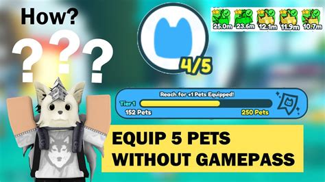 Equip Pets In Pet Simulator X Roblox No Gamepass Youtube