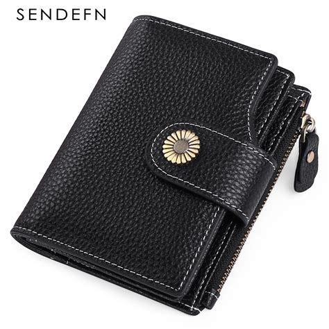 Sendefn Cartera De Piel Aut Ntica Para Mujer Billetera Corta De Gran