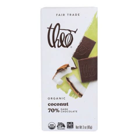 Classic Dark Chocolate 70 Percent Cacao Coconut 3 Oz Bars