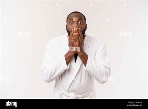 Portrait Of Excited Young African American Male Screaming In Shock And