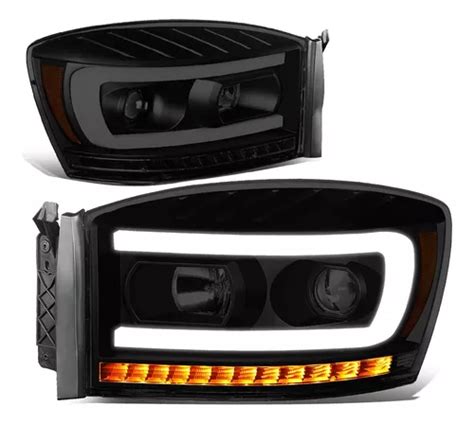 Dna Motoring Hl Hpl Rm06 G Bk Sm Am Led U Bar Drl