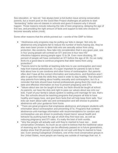 Sex Education Peds Sex Education Or “sex Ed ” Has Always Been A Hot Button Issue Among