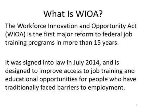 Workforce Innovation And Opportunity Act Ppt Download