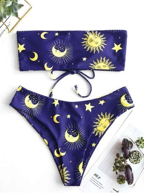 Lace Up Sun And Moon Bikini Set MULTI A MULTI B MULTI C With Images