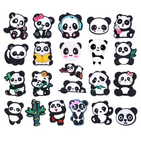 Croc Jibz Cartoon Animais Bonitos Panda DIY Clog Charms Pins Para Croc