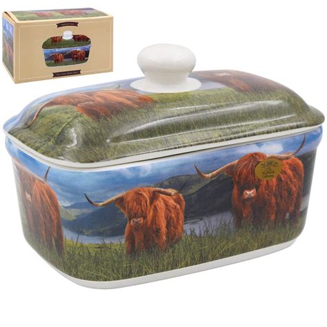 Highland Cow Butter Dish Lesser Pavey