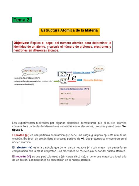 Tema 2 Estructura Atómica De La Materia Pdf