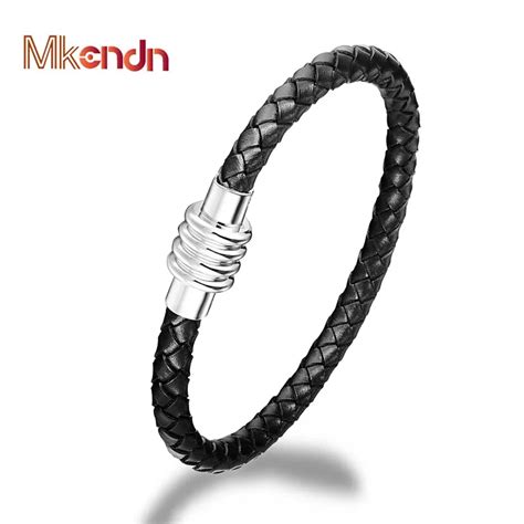 Aliexpress Buy MKENDN Men Braided Cord Rope Leather Bracelet