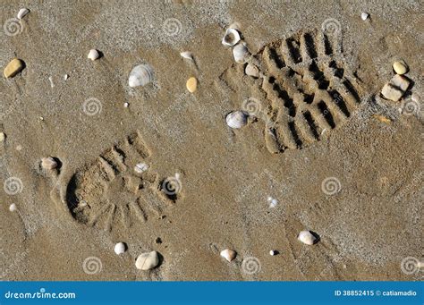 Schuhabdruck Im Sand Stockbild Bild Von Jobstep Schritt 38852415