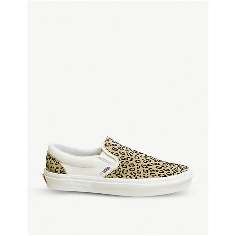 Vans Classic Leopard Print Canvas Slip On Trainers In Leopard Taffy Modesens Vans Slip On