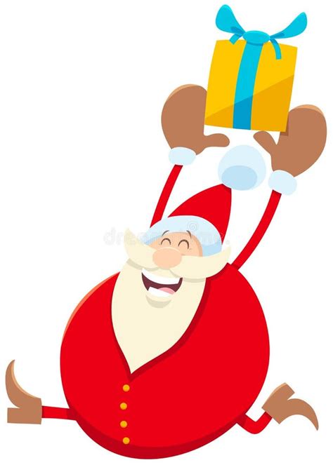 Funny Santa Claus Cartoon Faces Icons Set Stock Vector Illustration