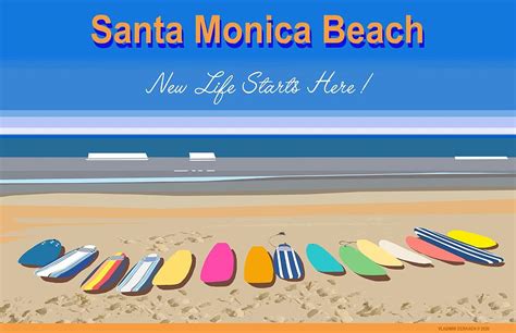 Santa Monica Surfing Digital Art by Vladimir Derkach | Fine Art America