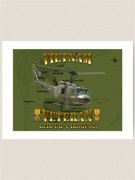 Uh Iroquois Huey Vietnam Veteran Art Print For Sale By