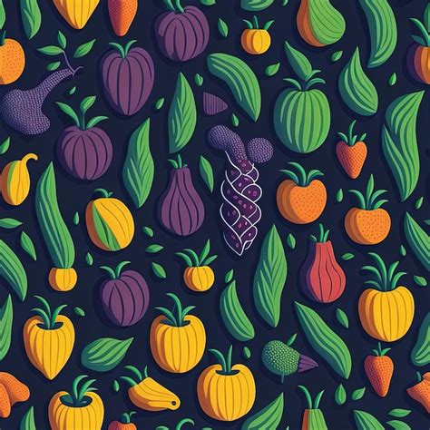 Premium Vector Bright And Colorful Fruits Seamless Patterns Vector