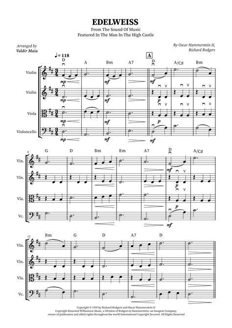 Edelweiss Arr Valdir Maia By Christina Perri Sheet Music For String