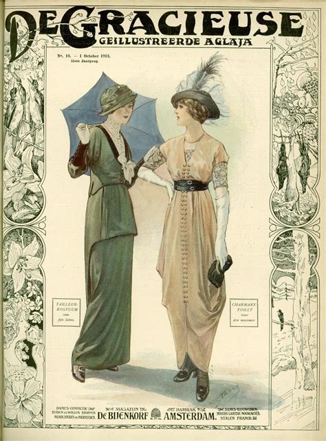 An Old Fashion Magazine Cover With Two Women