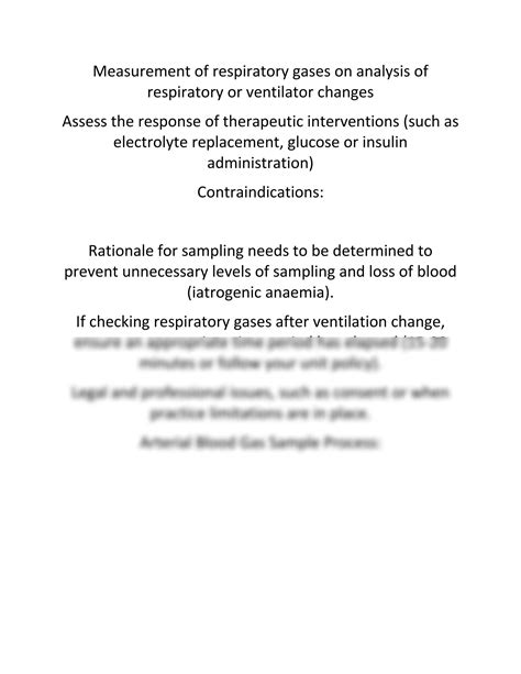 SOLUTION: Arterial blood gas sampling process - Studypool