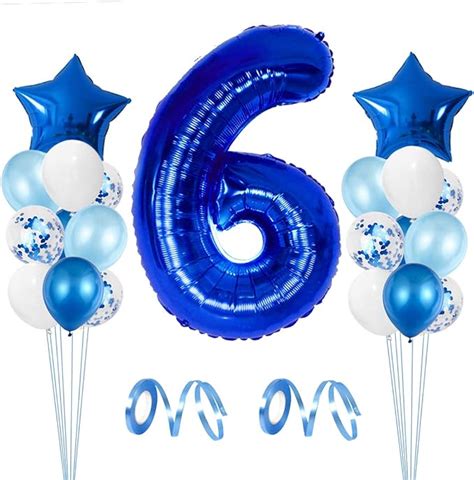 Balloon Age 6 Birthday Blue Birthday Decorations For Boys 6th