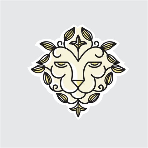 Hand drawn abstract lion head with floral 8589052 Vector Art at Vecteezy