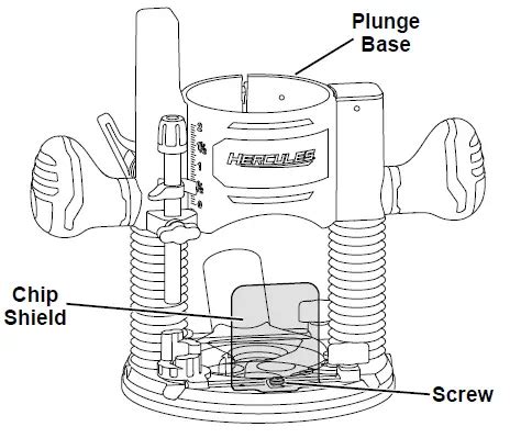 HERCULES HE041 Variable Speed Fixed Base Router With Plunge Base Kit