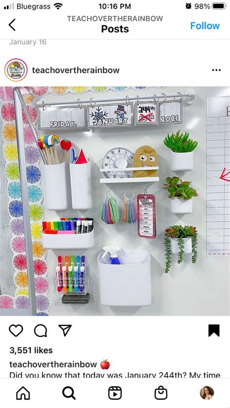 Classroom Whiteboard Organization | Elementary classroom decor ...