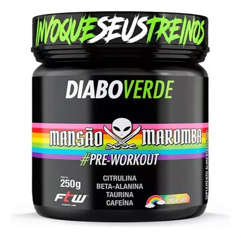 Pré treino Diabo Verde Mansão Maromba 250g Ftw Sabor Arco iris