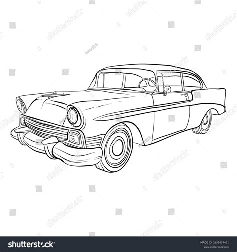 Car Line Drawing Vector Art Stock Vector (Royalty Free) 2252417491 ...