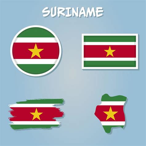 Suriname Flag Map. Map of the Republic of Suriname with the Surinamese ...