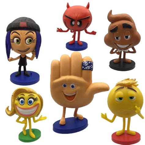 Emoji Movie Action Figures Hi-5 Jailbreak Gene Poop Ice Cream Mel Meh ...