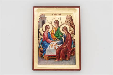 Icona Greca La Santissima Trinità Omnia Sacra Arte Sacra da oltre