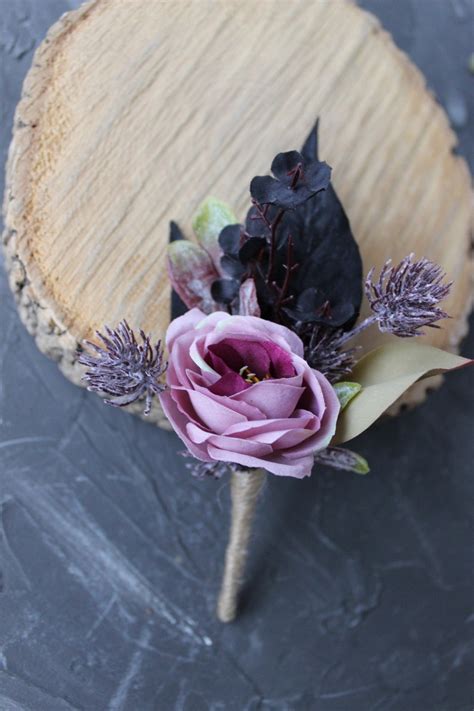 Dusty Purple Black Bouquet Gothic Wedding Bouquet Moody Etsy