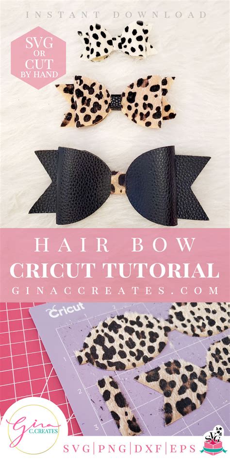 How To Make Faux Leather Hair Bows With Cricut Machine Gina C Creates