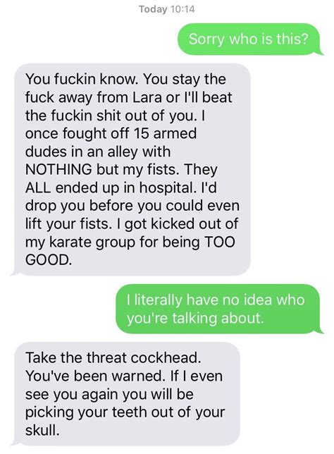 I Just Got Sent Fuck You Brian From A Random Number My Names Not Brian Te Rest As Follows