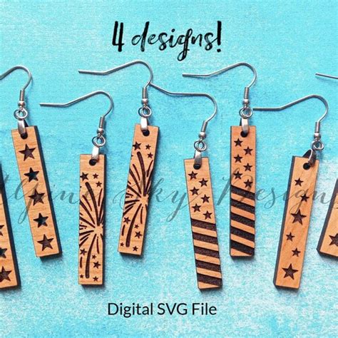 Th Of July Earring Svg Bundle Th Of July Svg Files Etsy