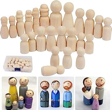 St Ck Unvollendete Holzfiguren Puppen Peg Puppen Holz Familie