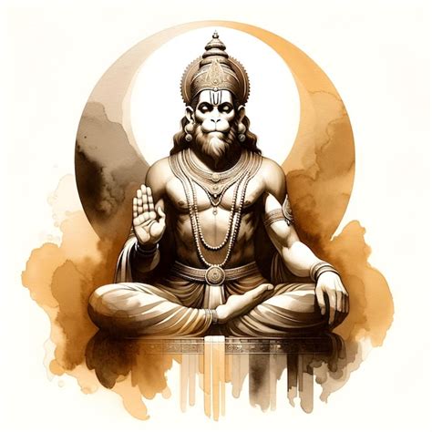 Premium Photo Watercolor Illustration Of A Silhouette Of The Hanuman