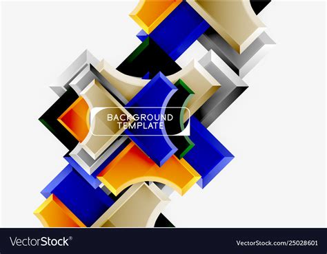 3d futuristic shapes abstract background Vector Image