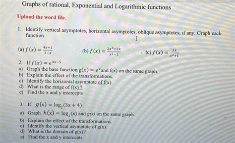 Solved 1. Identify vertical asymptotes, horizontal | Chegg.com