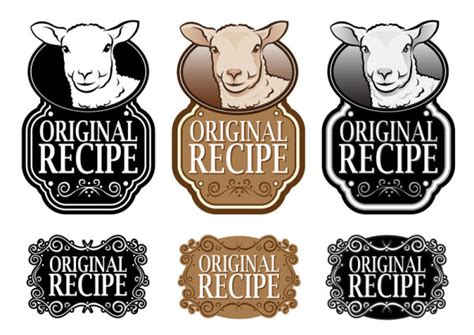 Set of recipe labels vector 03 free download