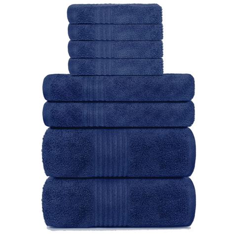 Living Fashions 8 Pack Towel Set - 2 Bathroom Towels, 2 Hand Towels, 4 ...