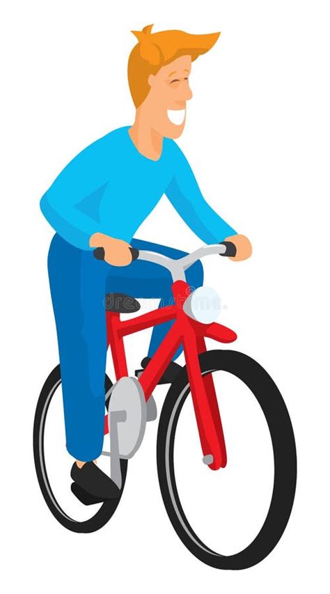 Homem Feliz Que Monta Uma Bicicleta Ilustração do Vetor Ilustração de