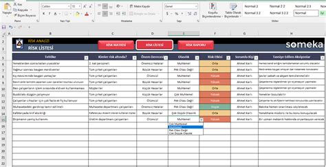 Risk Analizi Excel Şablonu Tehlike ve Risk Değerlendirme Aracı