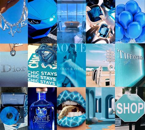 Boujee Blue Aesthetic Wall Collage Kit Blue Aesthetics Etsy Schweiz